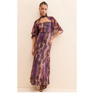 Laagam Renata Cape Maxi Dress Size XS
